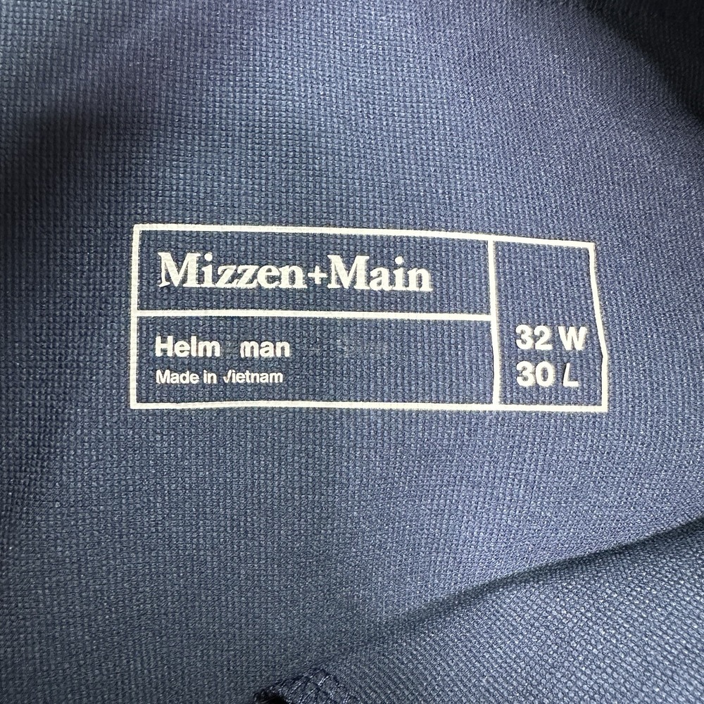 Mizzen Main Helmsman Slim Fit Performance Stretch Pants 32x30 Mens Blue Chino - Picture 2 of 10